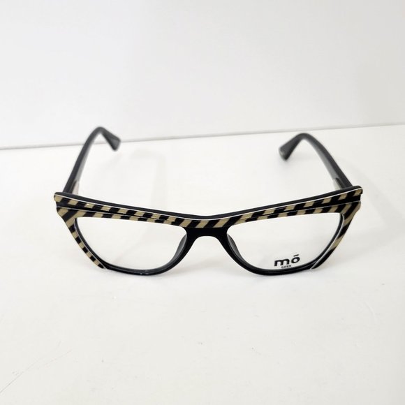 Mo Eyewear Eyeglass Frames MO Geek 33A Black Stripe New - Picture 4 of 6